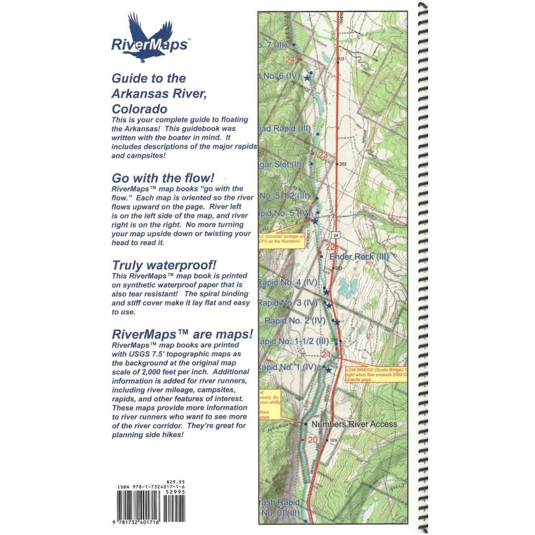 RiverMaps Arkansas River Colorado  Second Edition Guide Book