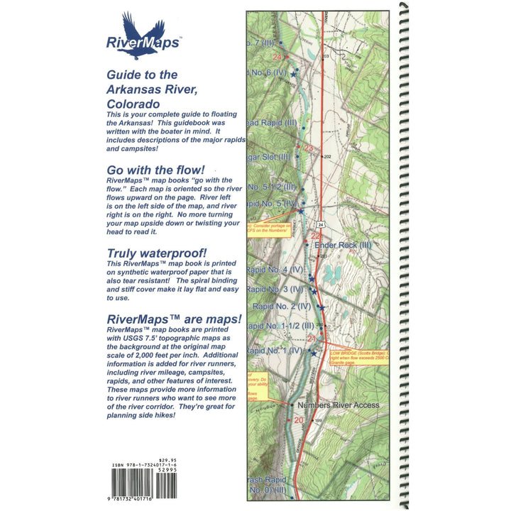 RiverMaps Arkansas River Colorado  Second Edition Guide Book