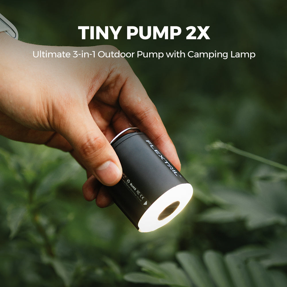 Flextail TINY PUMP 2X -Ultimate 3-in-1 Outdoor Pump with Camping Lamp