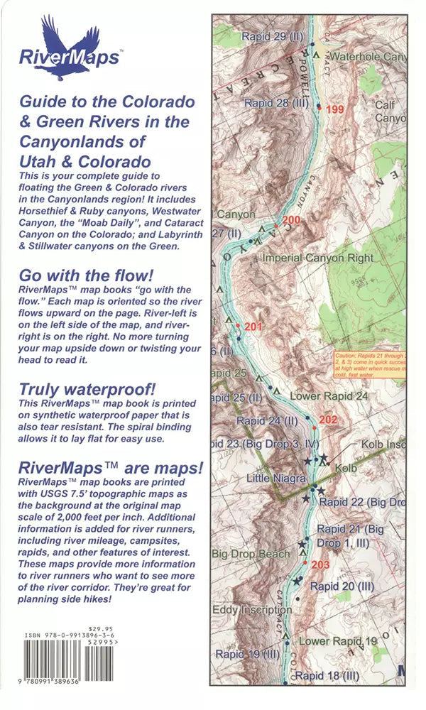 RiverMaps Colorado &amp; Green Rivers in the Canyonlands 3rd Edition Guide Book