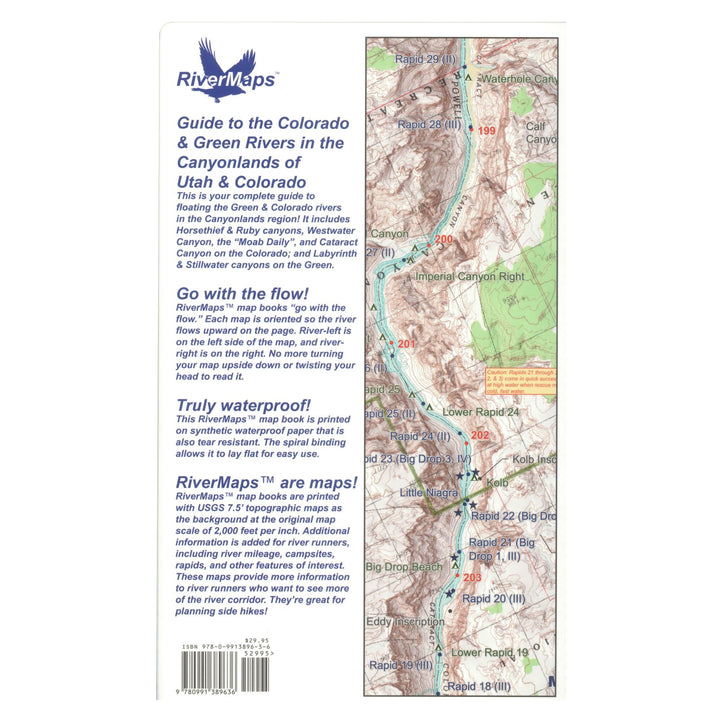 RiverMaps Colorado &amp; Green Rivers in the Canyonlands 2nd Edition Guide Book Closeout*