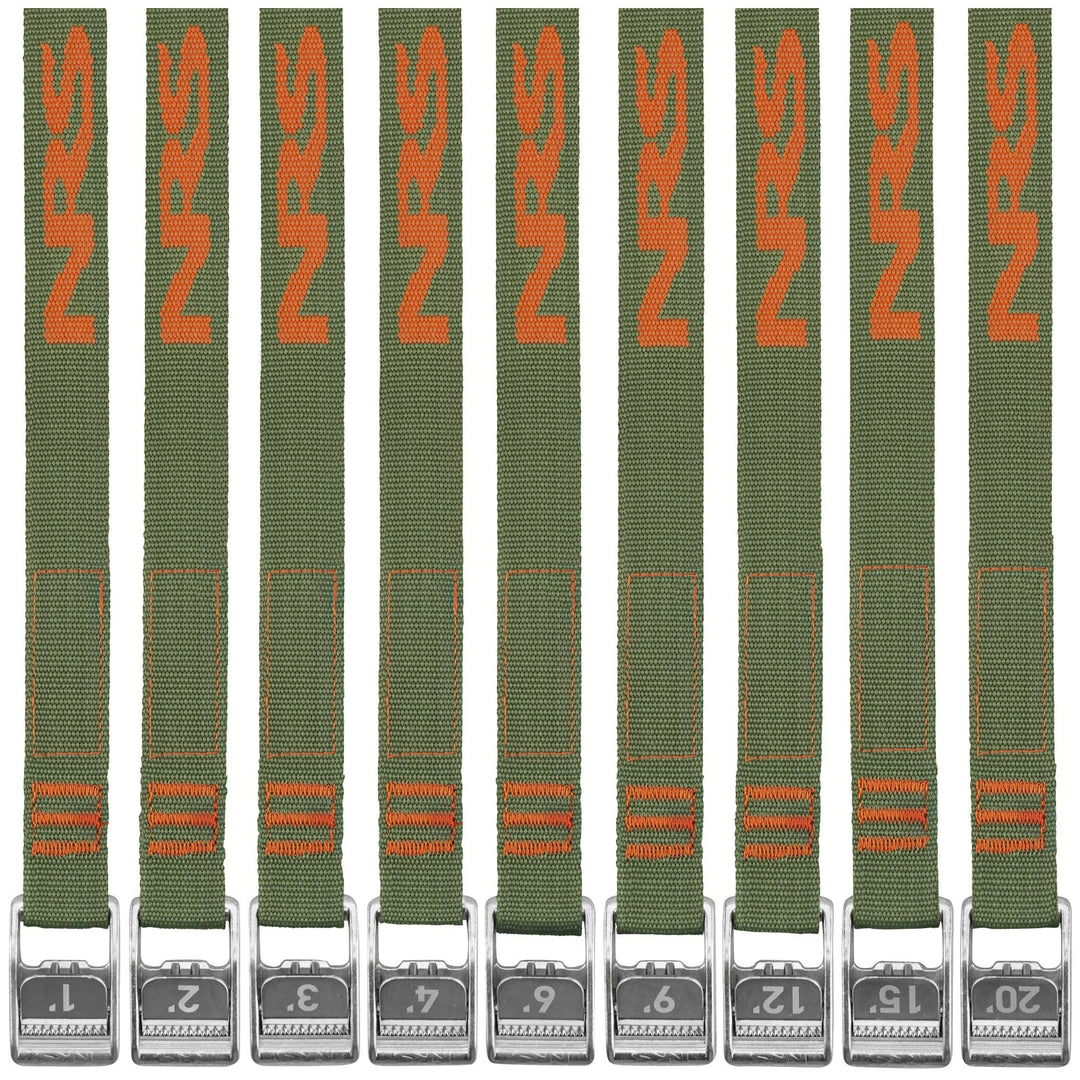 NRS 1" HD Tie-Down Straps Forest Green - Closeout