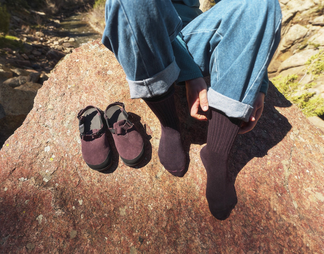 Bedrock Mountain Clog - Leather Suede (Deep Plum)