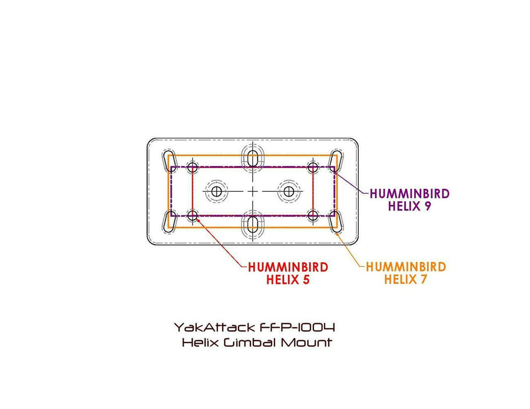 YakAttack Humminbird Helix® Fish Finder Mount with Track Mounted LockNLoad™ Mounting System